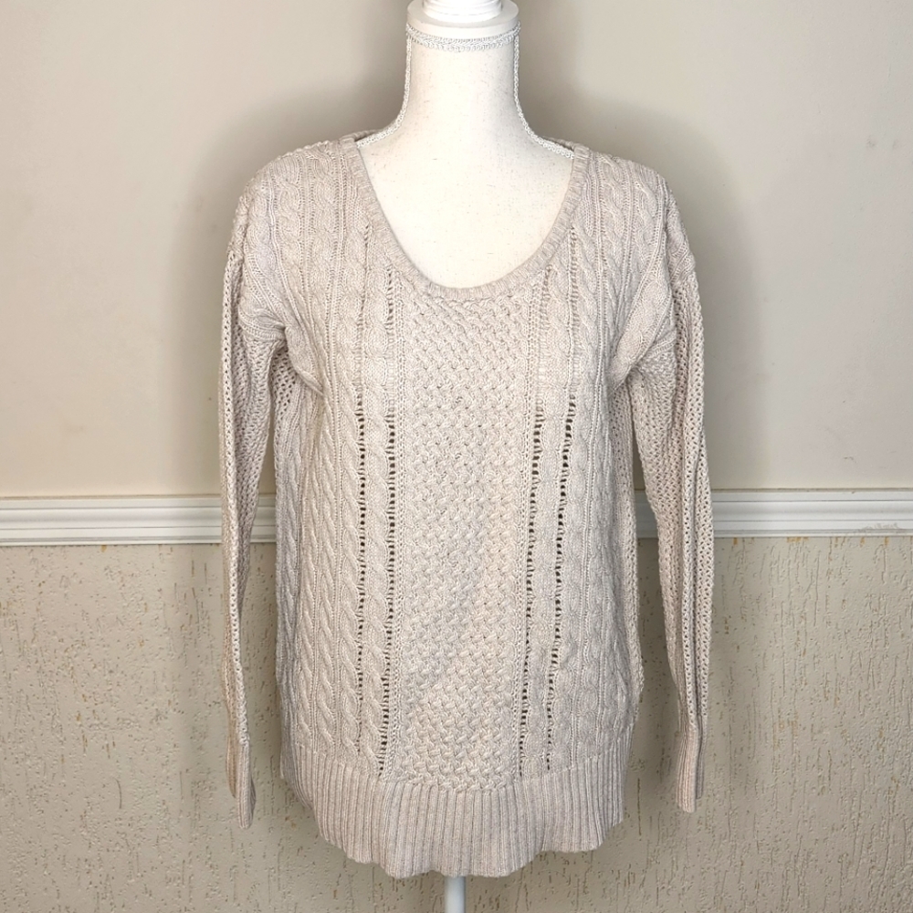 Mossimo Supply CO. Women's sweater neutral crew neck dropped shoulders XL cotton